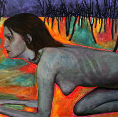 Claude Marquis painting, In Limbo series, Market Station Ottawa 1998, acrylic on canvas