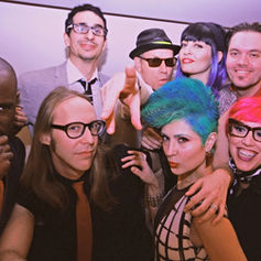 Behind-the-scenes shot of The PepTides for a concert.