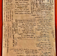Original handwritten lyric sheet for the song “Earth Around the Sun” from the album When the World Burns Down by General Malaise, written by Claude Marquis