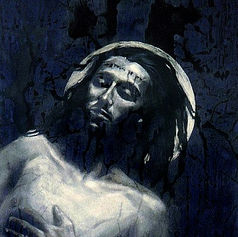 Painting of Jesus Crucified, 40 × 30 in (101.6 × 76.2 cm), Crusades Series, Claude Marquis, 1996