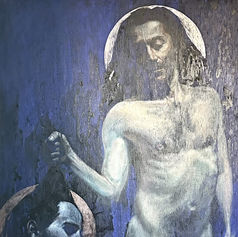 Painting of John the Baptist & His Executioner, 32 × 48 in (81.3 × 121.9 cm), Crusades Series, Claude Marquis, 1996