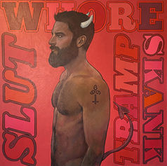 Claude Marquis gay male portrait painting from a provocative queer art series
