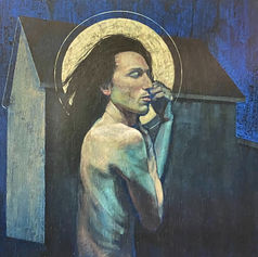 Painting of Jesus Leaving Home, 32 × 48 in (81.3 × 121.9 cm), Crusades Series, Claude Marquis, 1996