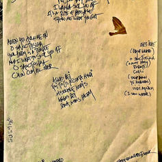 Original handwritten lyric sheet for the song “O Sanctissima” from the album Dangerously Happy by General Malaise, written by Claude Marquis