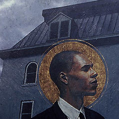 Claude Marquis Canadian painter Saints series canvas