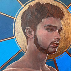 Claude Marquis contemporary queer portrait artwork featuring male subject
