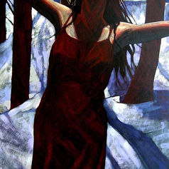 Winter 3 painting by Claude Marquis, acrylic on canvas from the Winter series, contemporary artwork by Ottawa artist Claude Marquis, Canadian painter, multidisciplinary artist, songwriter and lyricist of The PepTides and creator of General Malaise.