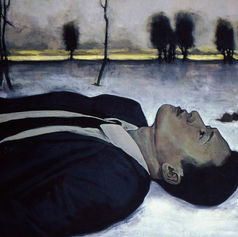 Winter 7 painting by Claude Marquis, acrylic on canvas winter series artwork by Ottawa artist Claude Marquis, Canadian multidisciplinary artist, painter and musician, songwriter of The PepTides and creator of General Malaise.