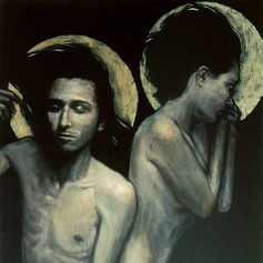 Painting of Jesus & Mary, 36 × 48 in (91.4 × 121.9 cm), Crusades Series, Claude Marquis, 1996