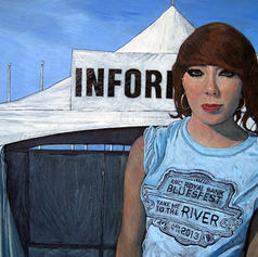 portrait painting by Ottawa artist Claude Marquis for Portraits of Bluesfest project