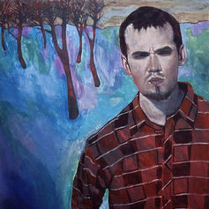Claude Marquis painting, In Limbo series, Market Station Ottawa 1998, acrylic on canvas