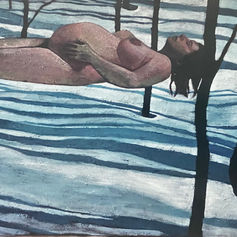 Winter 8 painting by Claude Marquis, acrylic on canvas winter series artwork by Ottawa artist Claude Marquis, Canadian multidisciplinary artist, painter and musician, songwriter of The PepTides and creator of General Malaise.