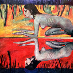 Claude Marquis painting, In Limbo series, Market Station Ottawa 1998, acrylic on canvas