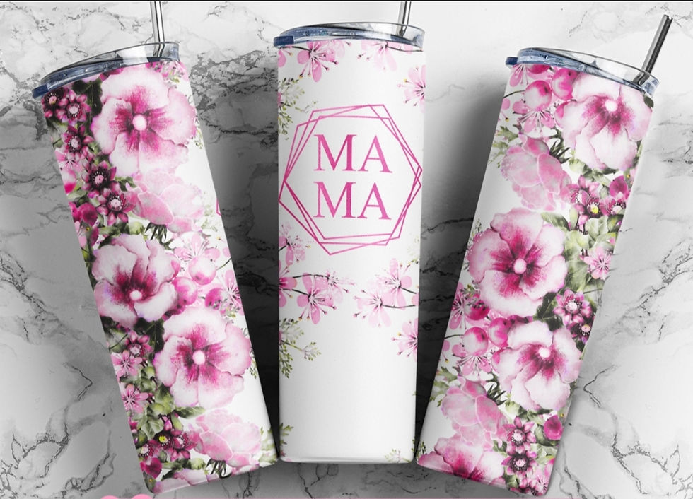 Pink Floral MaMa - Tumbler
