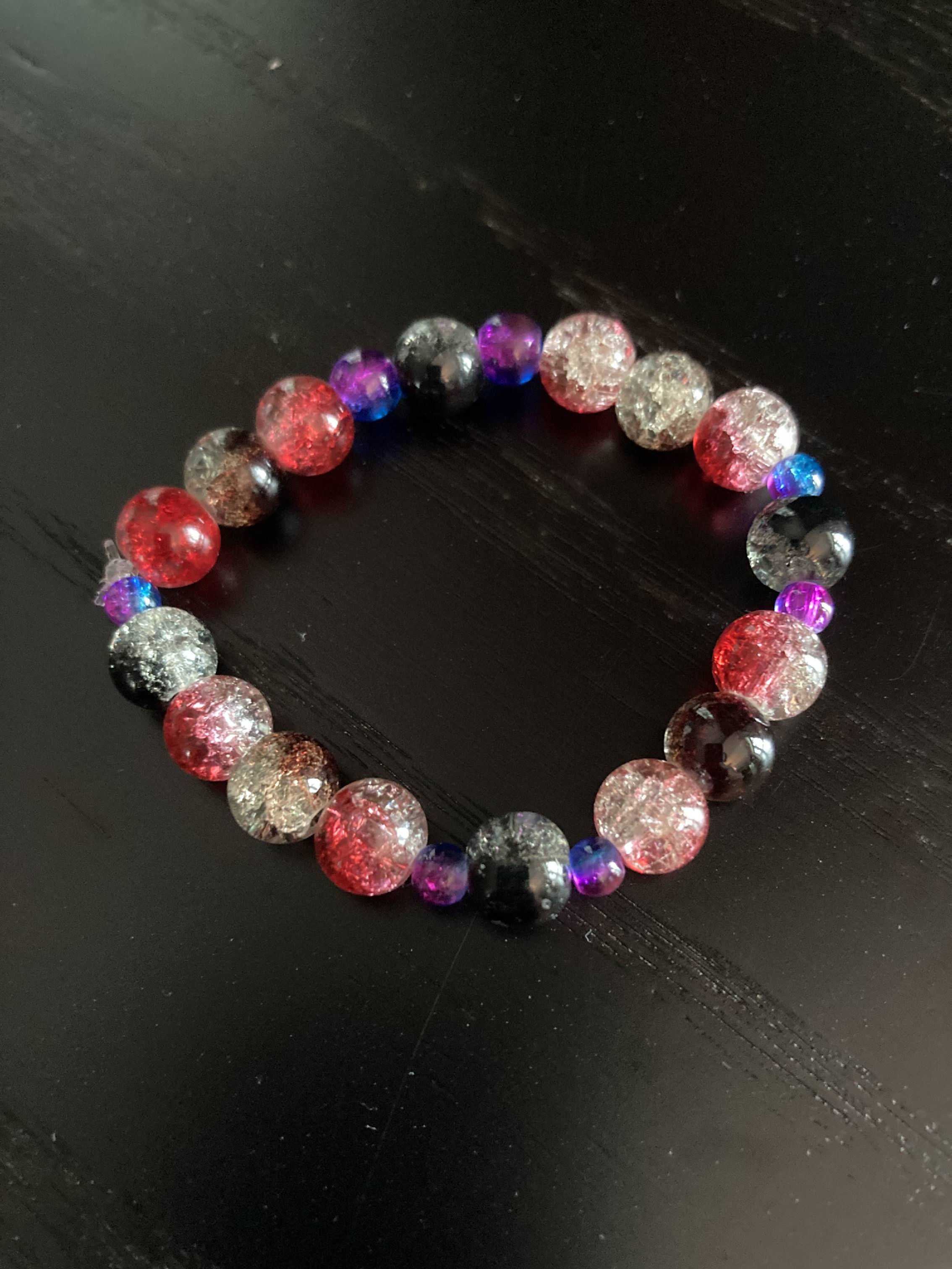 Red and black sparkling bracelet