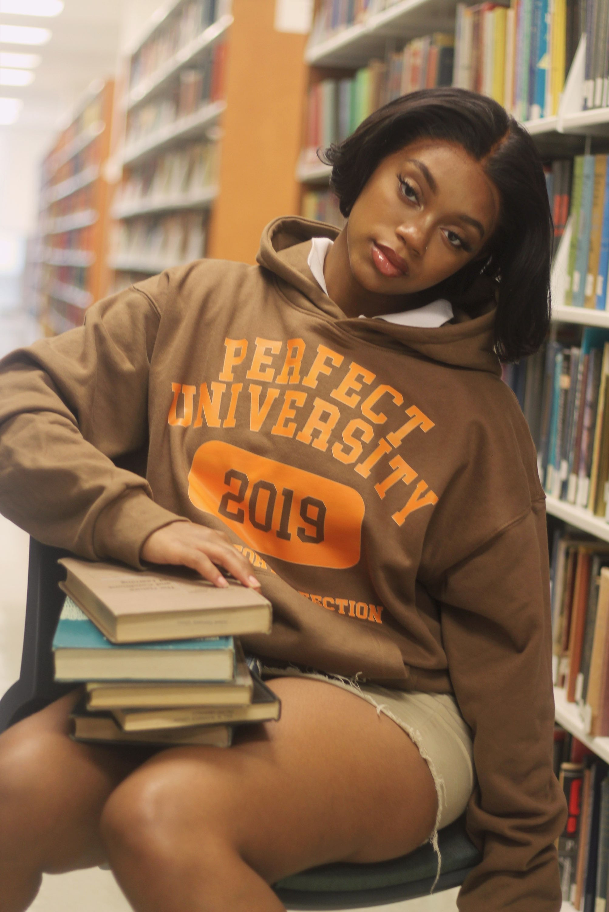 Brown Perfect University Hoodie
