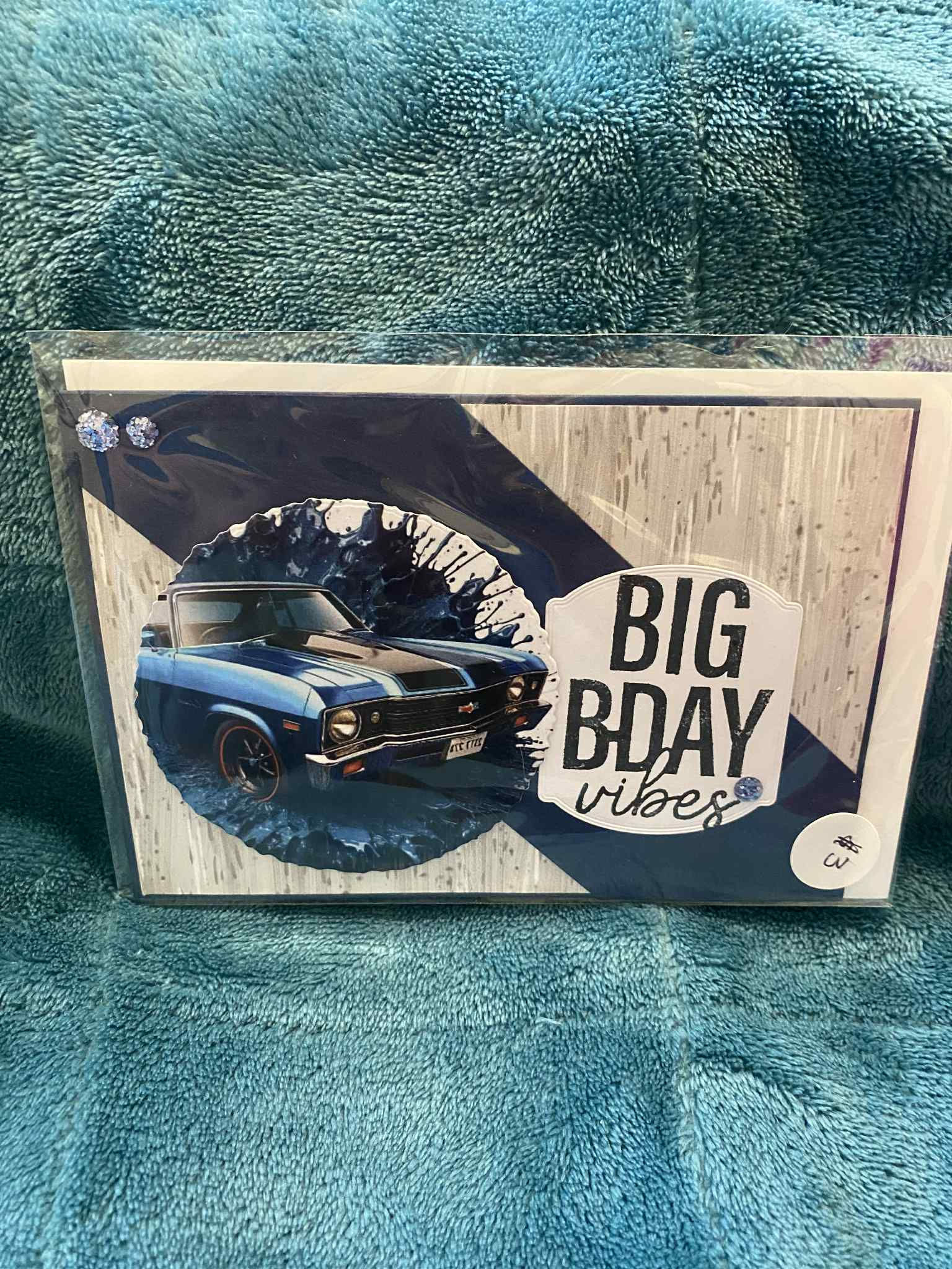 Big Bday Vibes - Handmade Card – Muscle Car Edition