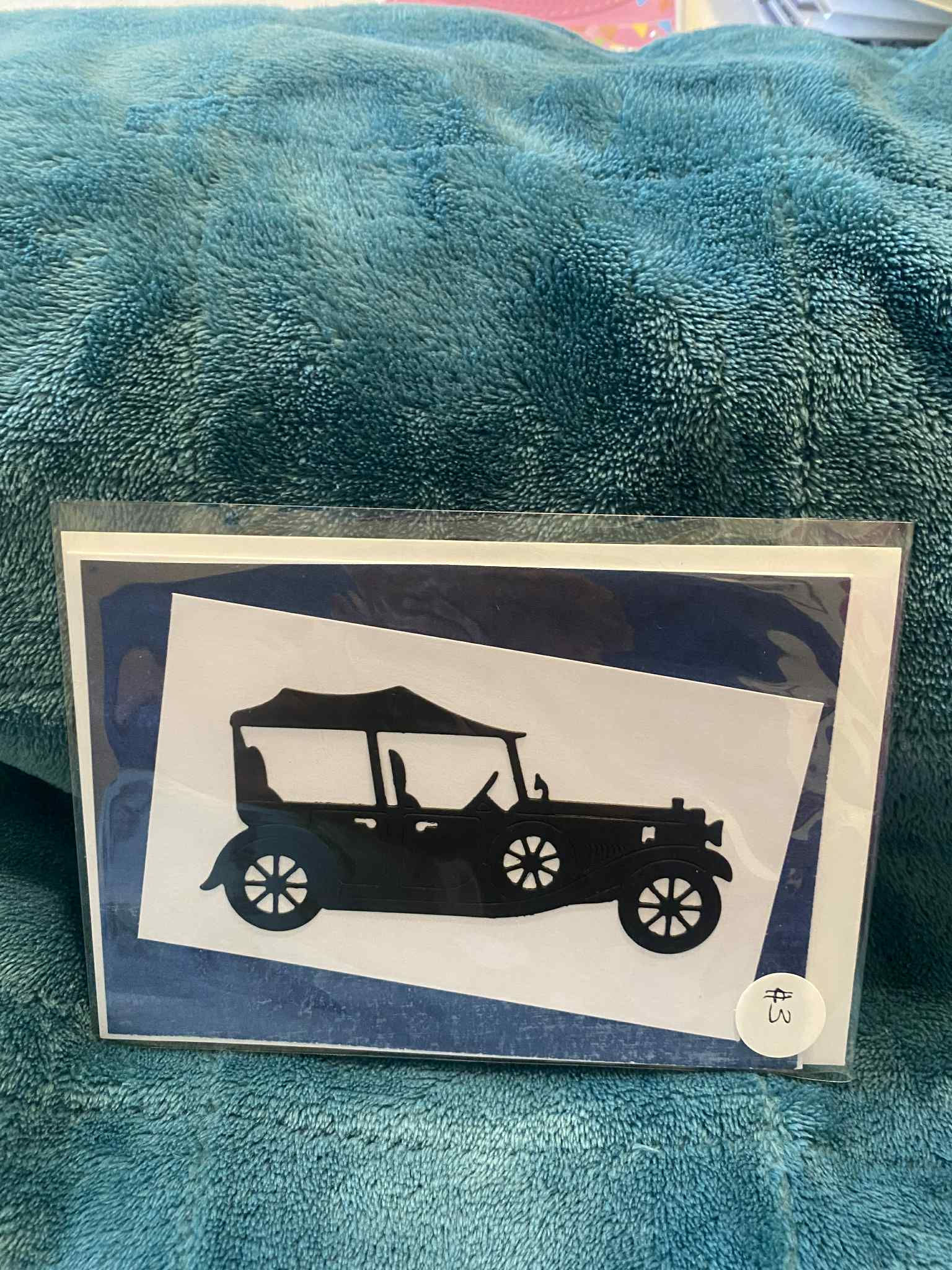 Vintage Car Handmade Card – Classic Silhouette Design