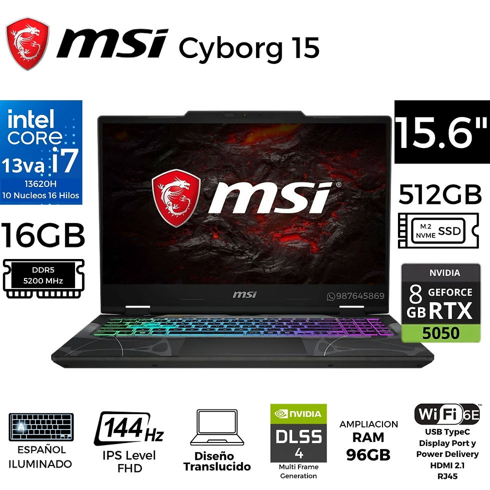 LAPTOP MSI CYBORG 15 B13WEKG 9S7-15Q342-1074 COREI7