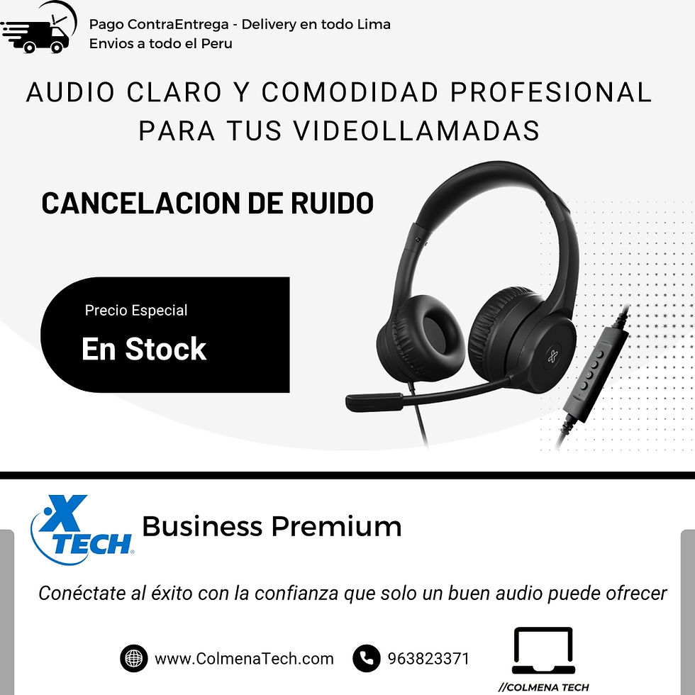 Miniatura: Audifono Xtech Premium Business con Microfono USB y Cancelacion de Ruido kch-510 vista flyer