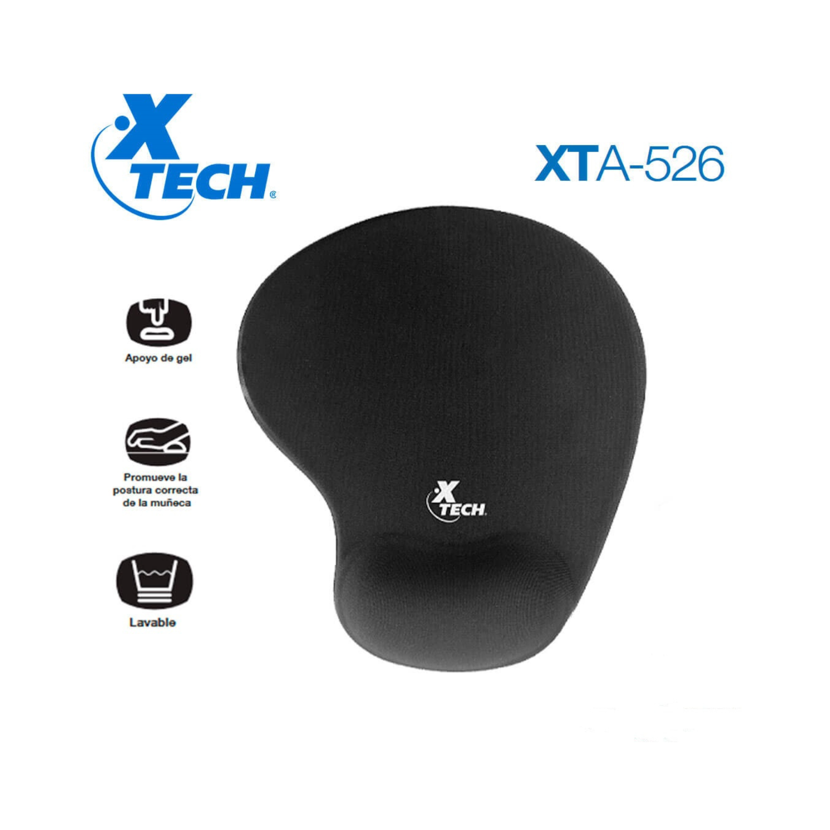 MousePad Americano XTech Ergonomico Negro 19x22cm para Ejecutivo