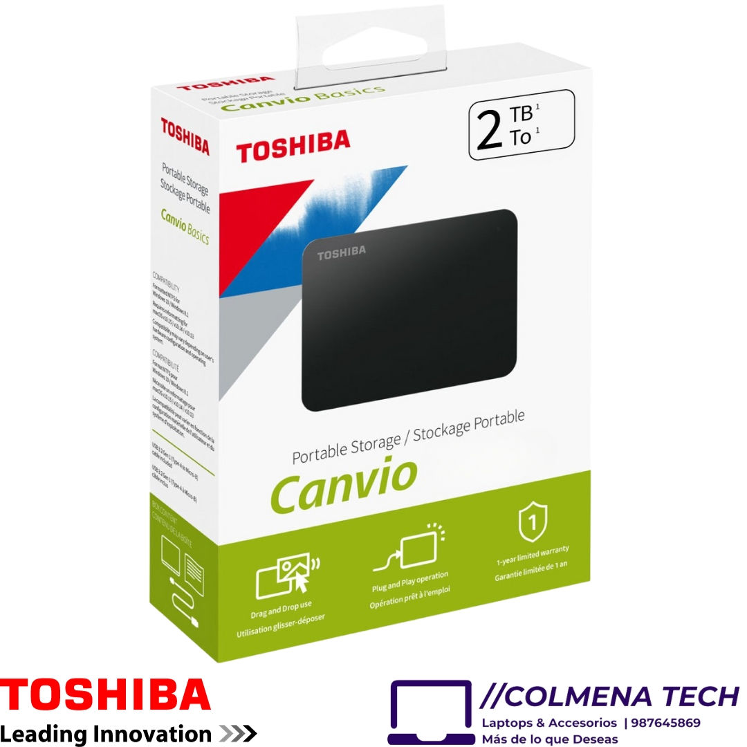 Disco Externo 2TB Toshiba Vista en Caja