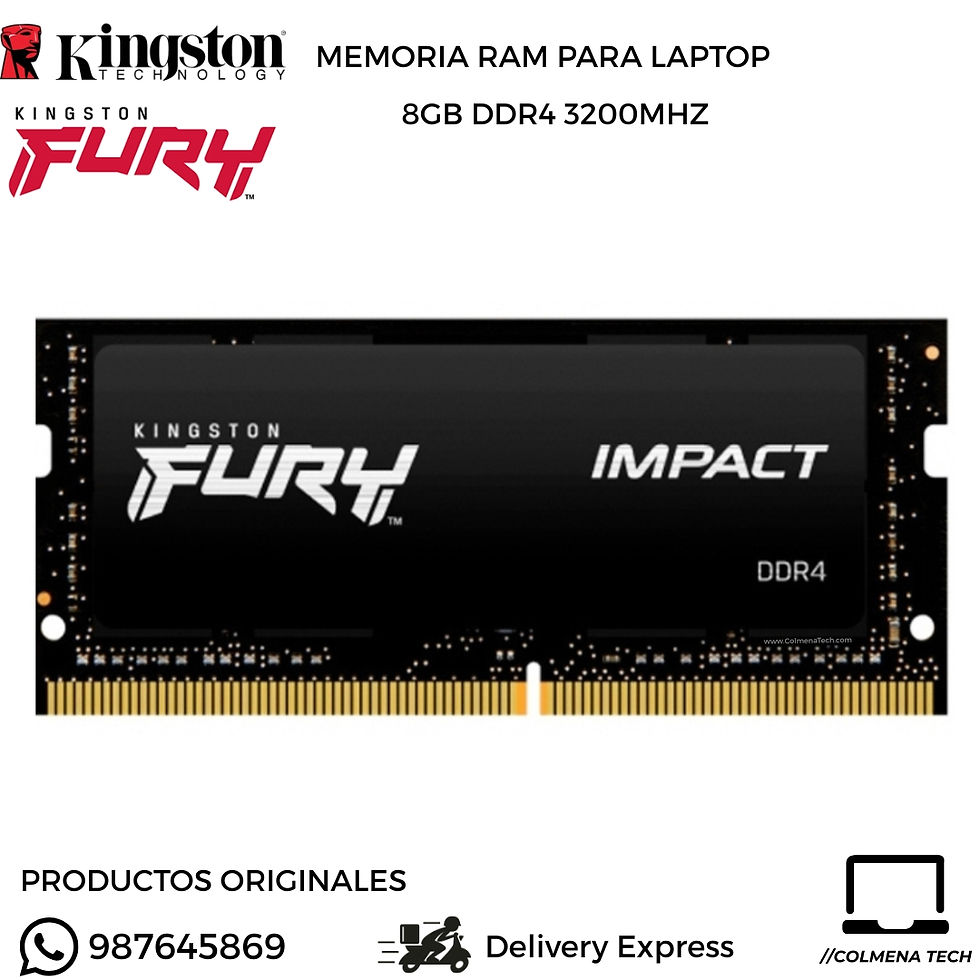Miniatura: MEMORIA RAM SODIMM 8GB DDR4 3200MHZ KINGSTON FURY IMPACT KF432S20IB/8 vista Frontal