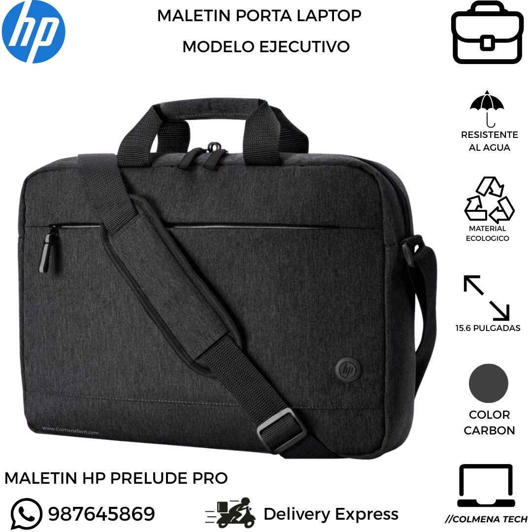 Maletin para laptop HP 15.6 Prelude Pro Recycled 15 1X645AA Vista caracteristicas