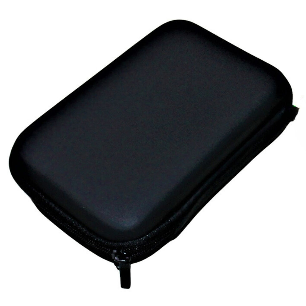 Miniatura: Estuche Funda para Disco Externo Vista en diagonal con diseño liso color negro