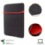 Miniatura: Funda para Laptop Notebook de Neopreno para 15.6 y 14 pulgadas en rojo negro y azul vista revestimiento reversible