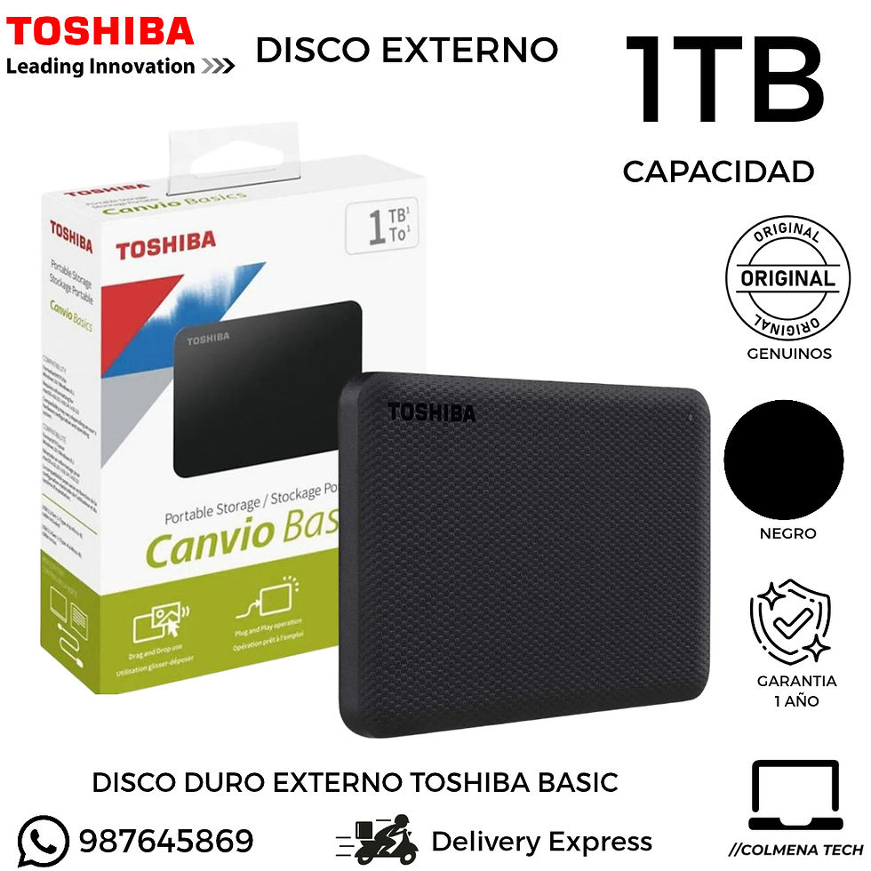 DISCO DURO EXTERNO 1TB TOSHIBA CANVIO BASIC HDTB510XK3AA 723844001339 vista principal