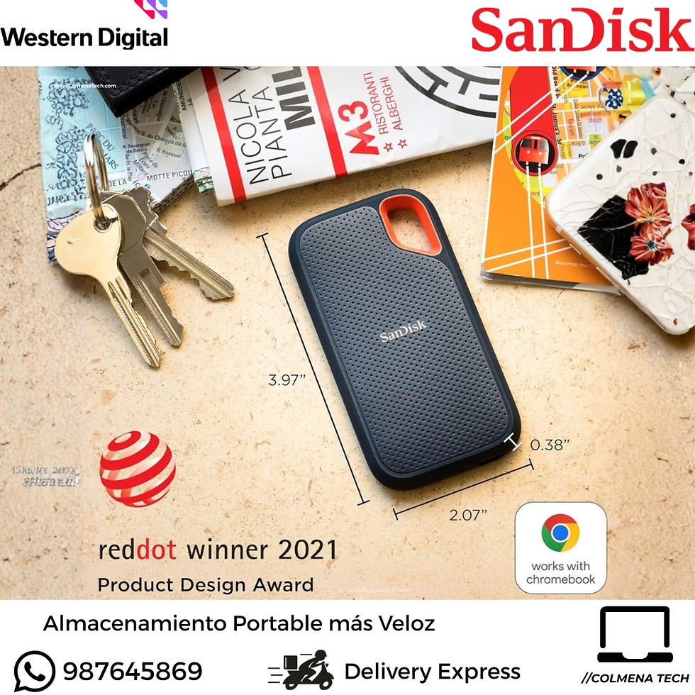 Miniatura: DISCO DURO EXTERNO SOLIDO 1TB WESTERN DIGITAL SANDISK  NEGRO SDSSDE30-1T00-G26 619659204877 vista medidas