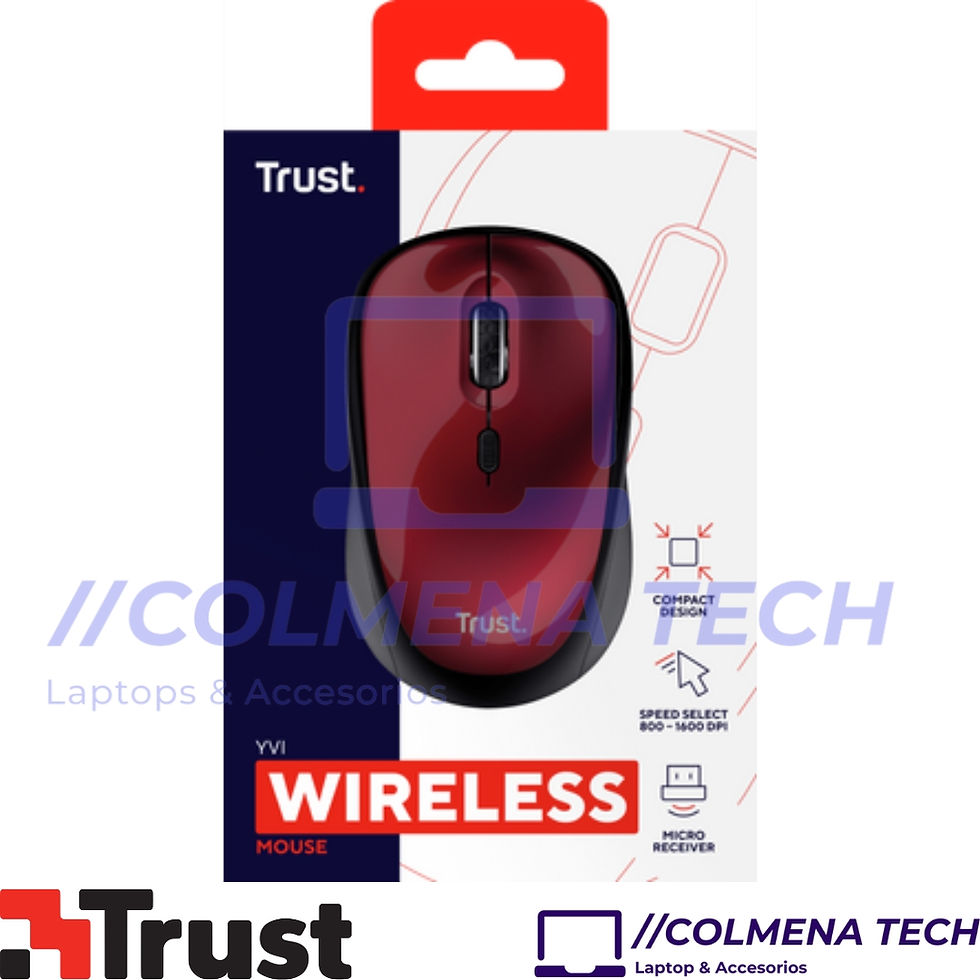 Miniatura: Mouse Trust YVI Rojo Inalambrico 1600 DPI Regulable 4 Botones 9x6cm para Viaje