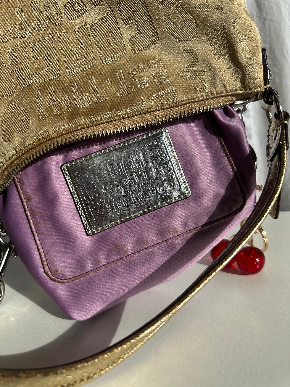 Thumbnail: Y2K Coach Gold Poppy Shoulder Bag