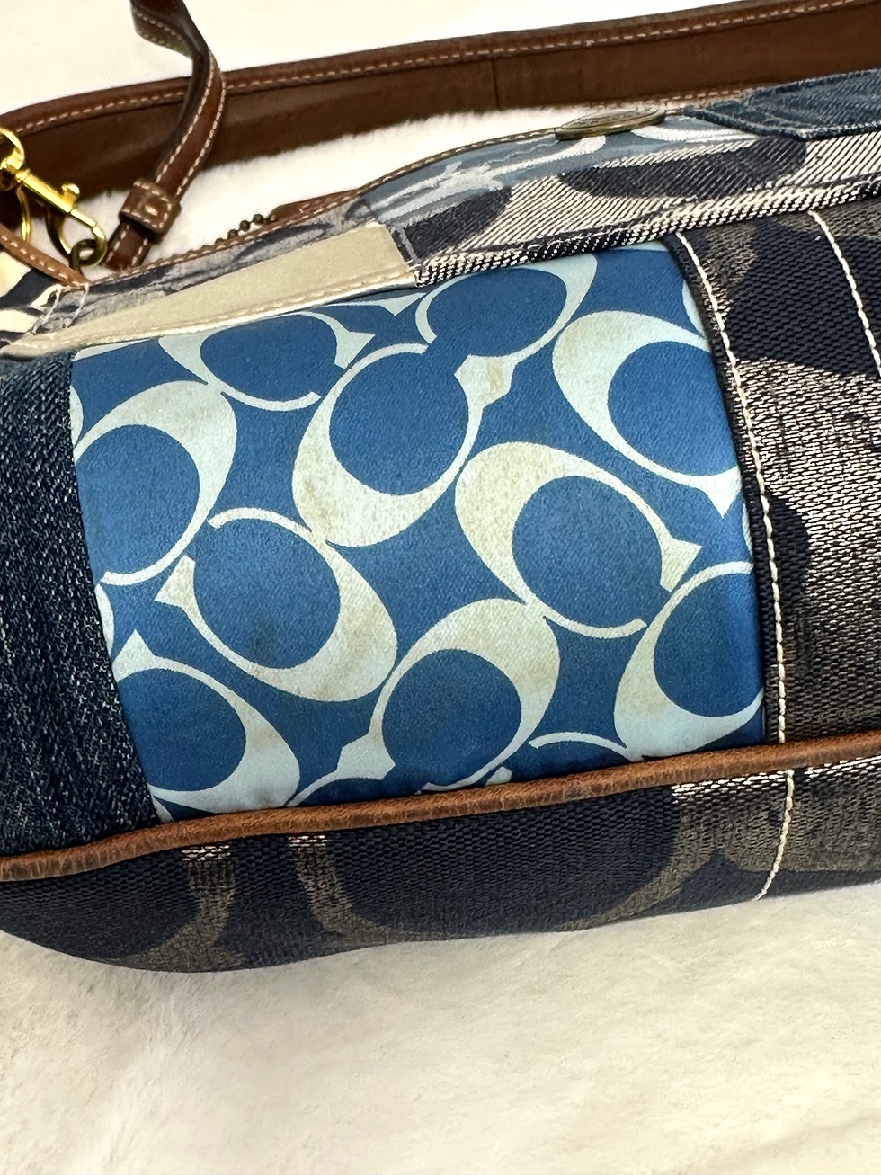 Thumbnail: 2007 Y2K Coach Denim Patchwork Shoulder Bag