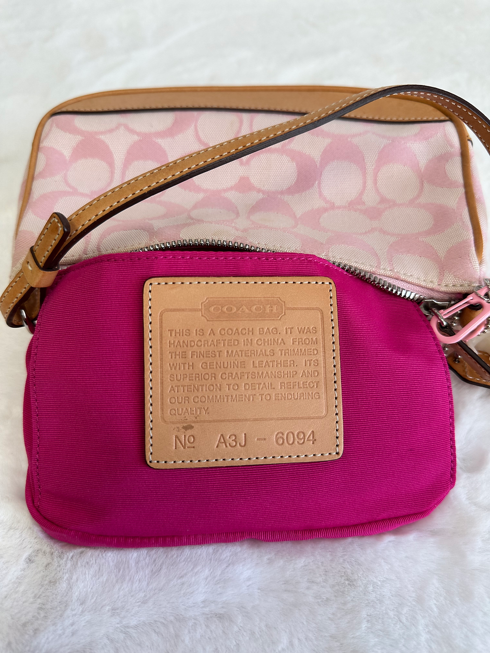 Thumbnail: 2003 Vintage Coach Baby Pink Demi Bag