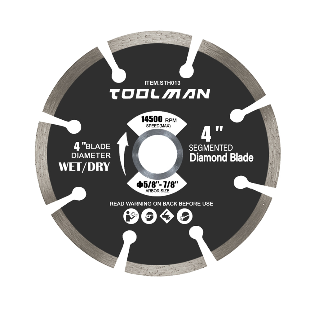 STH013 Toolman 4'' Segmented Dry Cut Diamond Blade for Masonry liontools