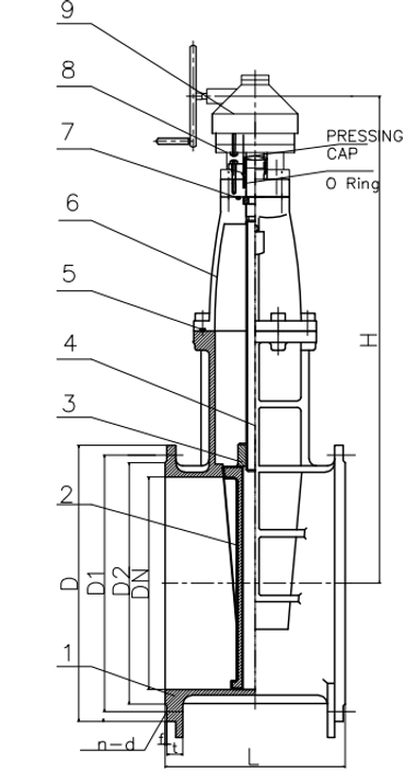 Ductile Iron Gate Valve With Gearbox Dn700 10