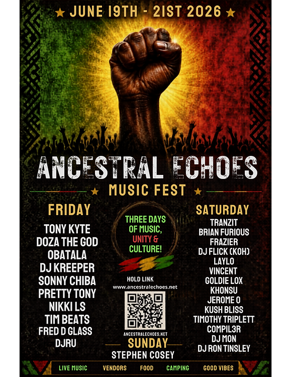 Sonny Chiba The Ancestors (South Africa) Khonsu Shaun Hardison Goldie Lox Freddy Glass DJ 