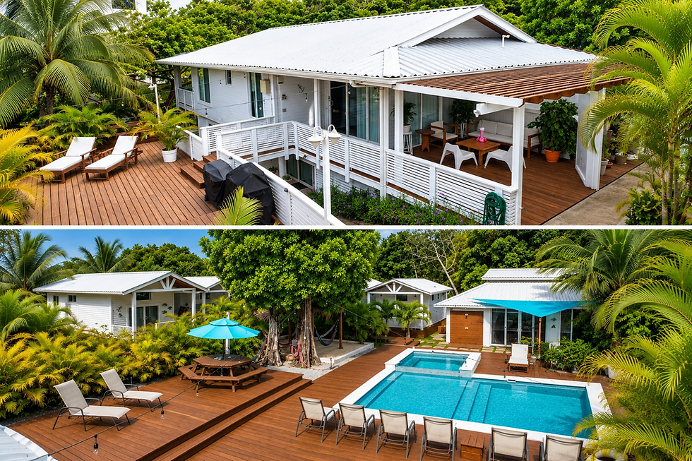 Anantasun vacation accommodations and resort-style pool in West Bay, Roatán