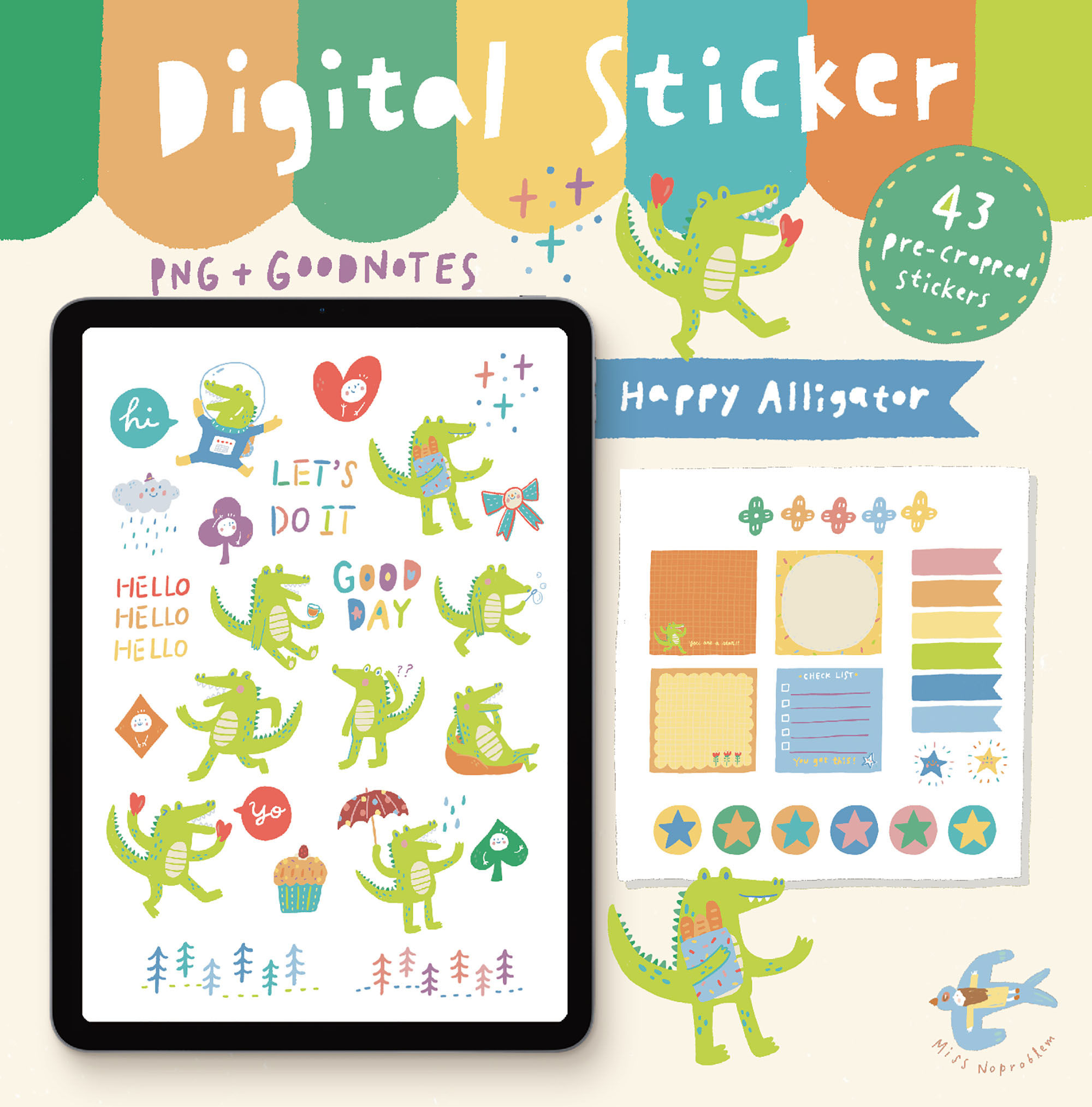Digital download |Happy Alligator Stickers