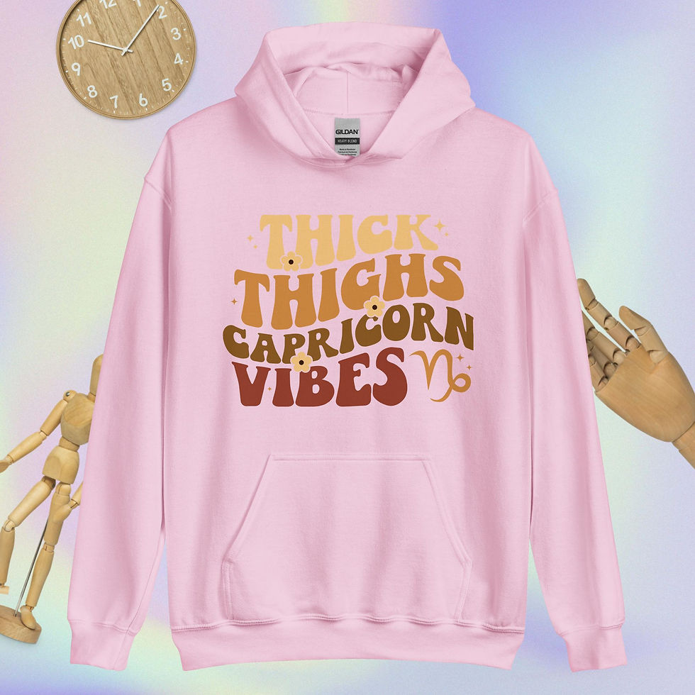 Thumbnail: Thick Thighs & Capricorn Vibes Unisex Hoodie
