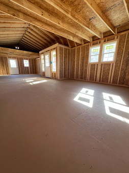 Derksen 16x42 Lofted Barn Cabin Inside