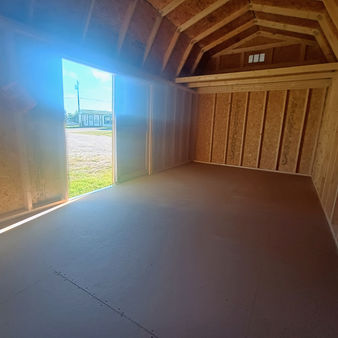 used-repo-10x20-best-value-side-lofted-barn-derksen-storage-shed-portable-building-metal-building-workshop-barn-cheap-brownwood-tx-inside