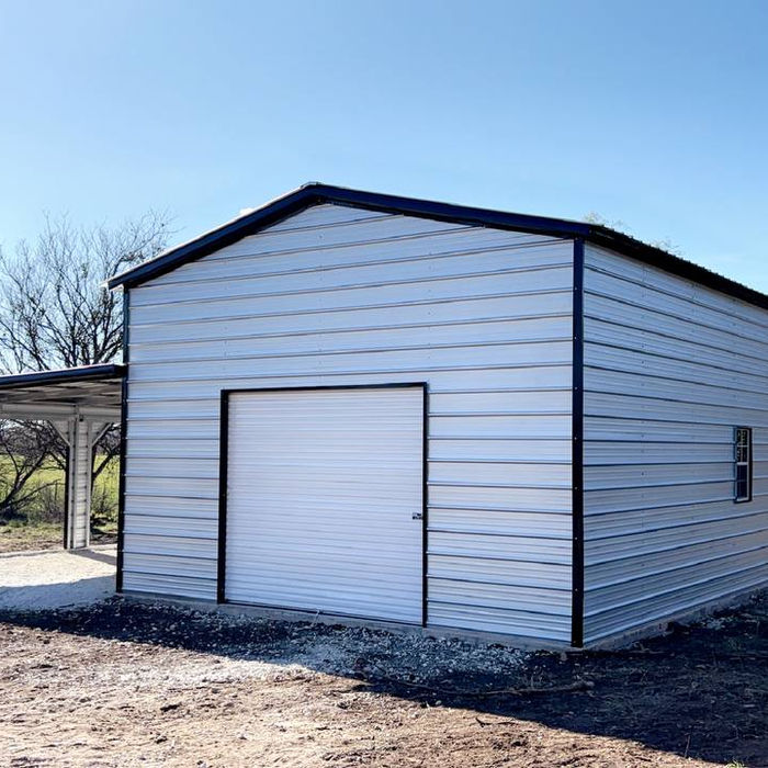 Vertical roof enclosed workshop installed on concrete or gravel site