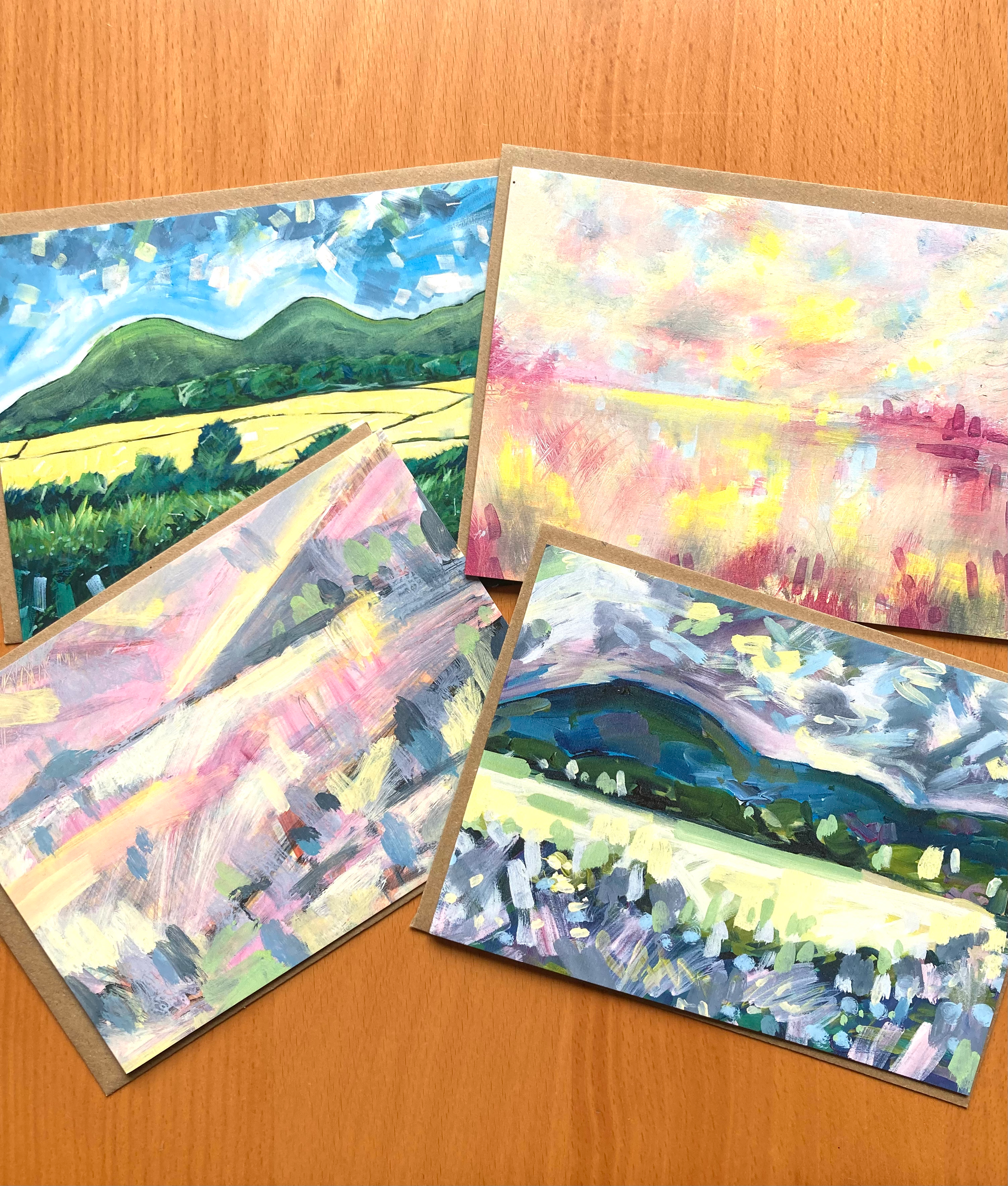 Assorted Greeting Cards Bundle of 4 Art cards