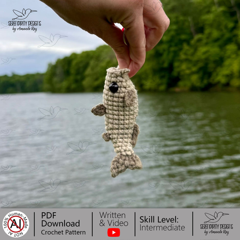 Cody the Catfish Crochet Pattern Keychain Ornament