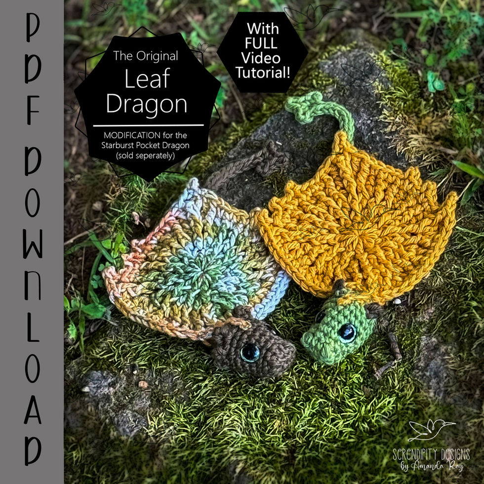 leaf pocket dragon crochet pattern