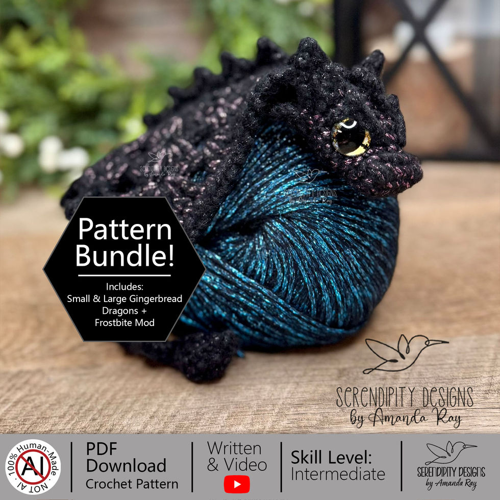 Frostbite Lava Pocket Dragon crochet pattern bundle