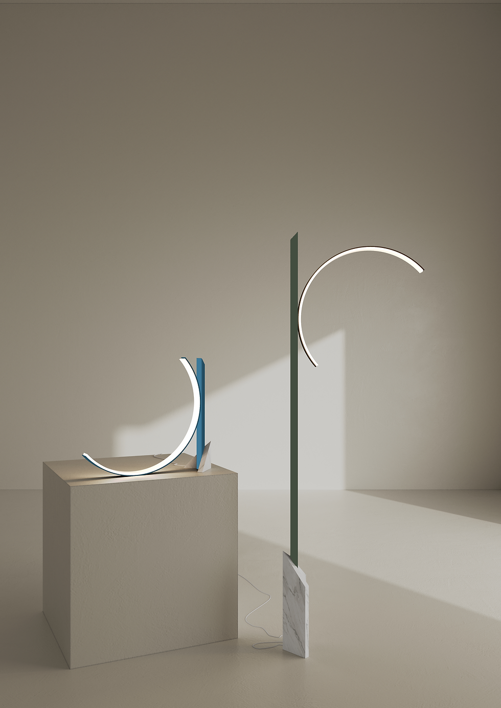 Standing Lamp Blue & Green